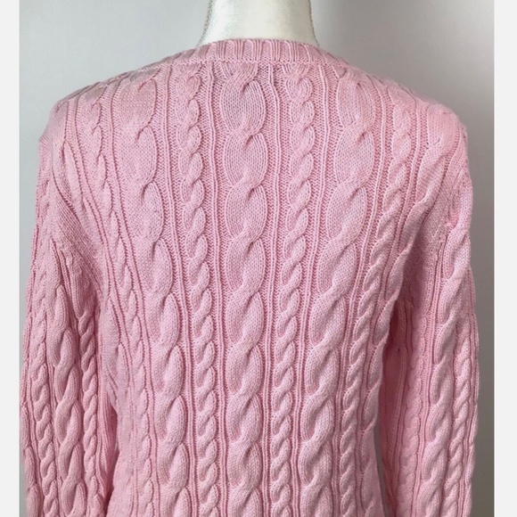 Lands End Cotton Cable Knit Sweater - Picture 6 of 7